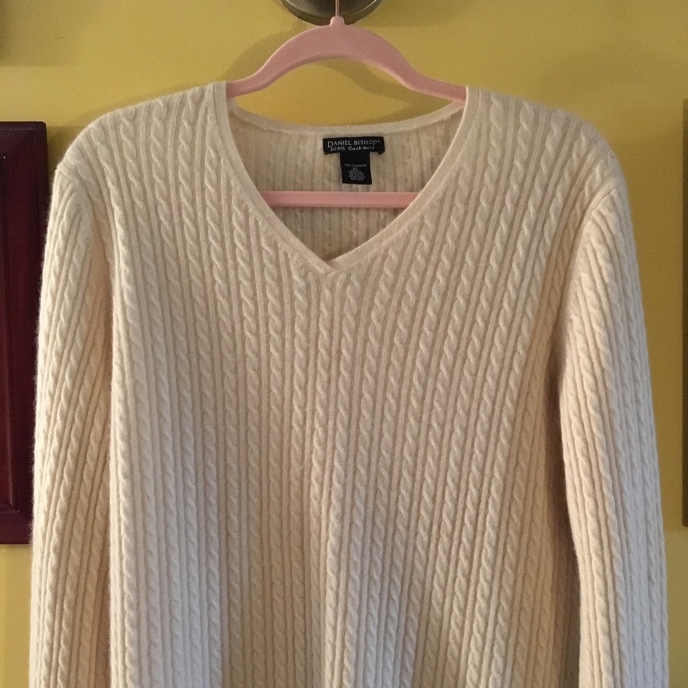 Cream Cashmere Cabled Sweater